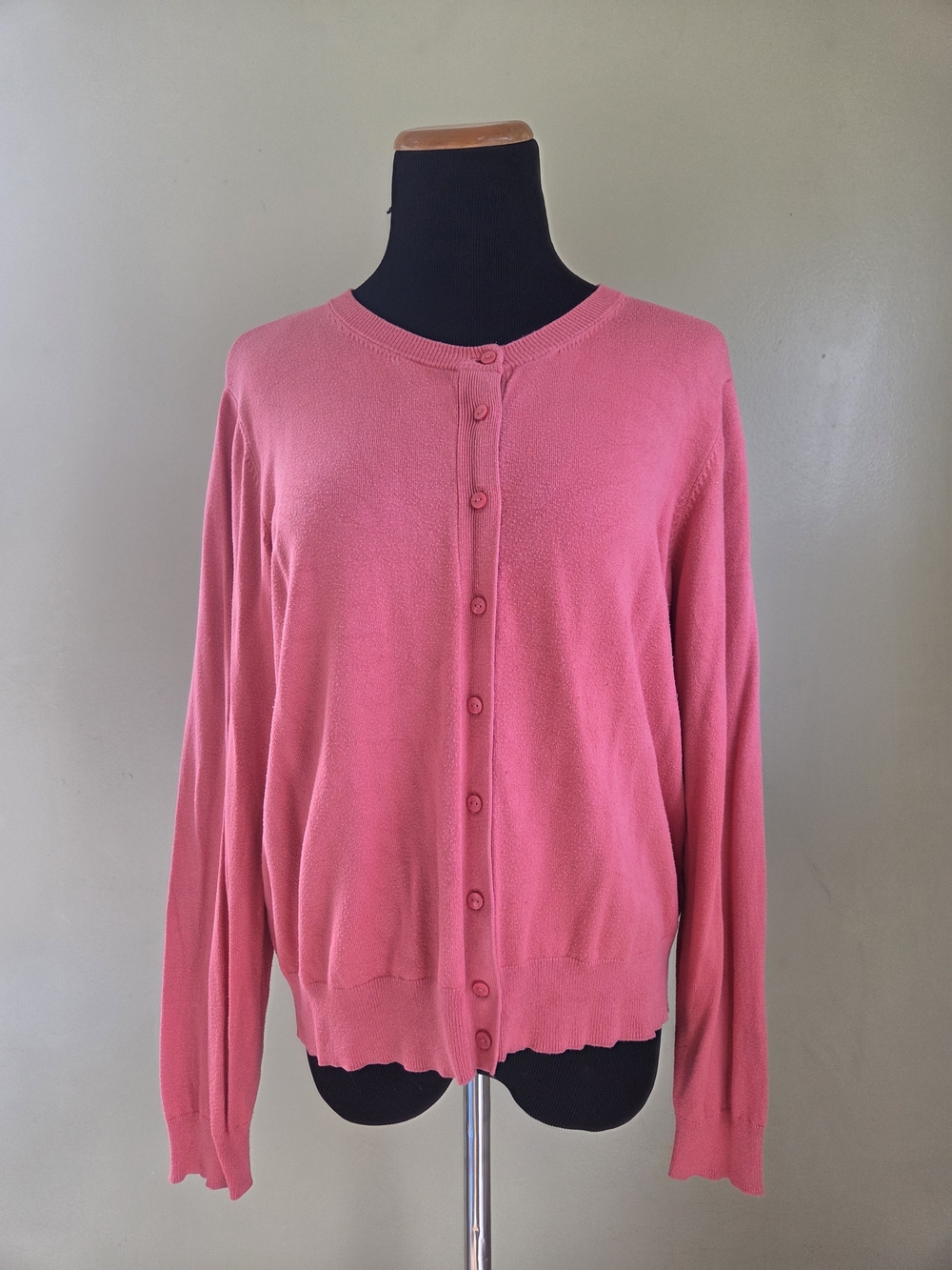 M&S Pink Women's Button-Front Sweater Cardigan Size 20
